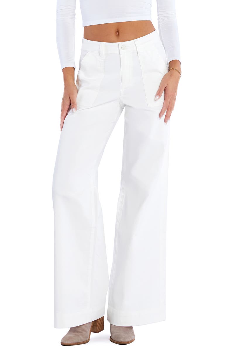 Wash Lab Denim Elodie Wide Leg Carpenter Jeans, Main, color, Creme