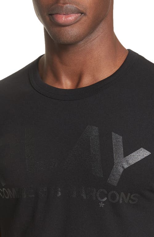 Comme Des Garçons Play Comme Des Garcons Play Mens Black Reverse Logo-print Cotton-jersey T-shirt In Black