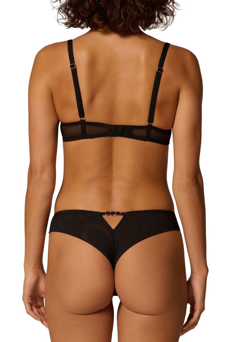 Idole Underwire Lace Demi Bra, Alternate, color, BLACK