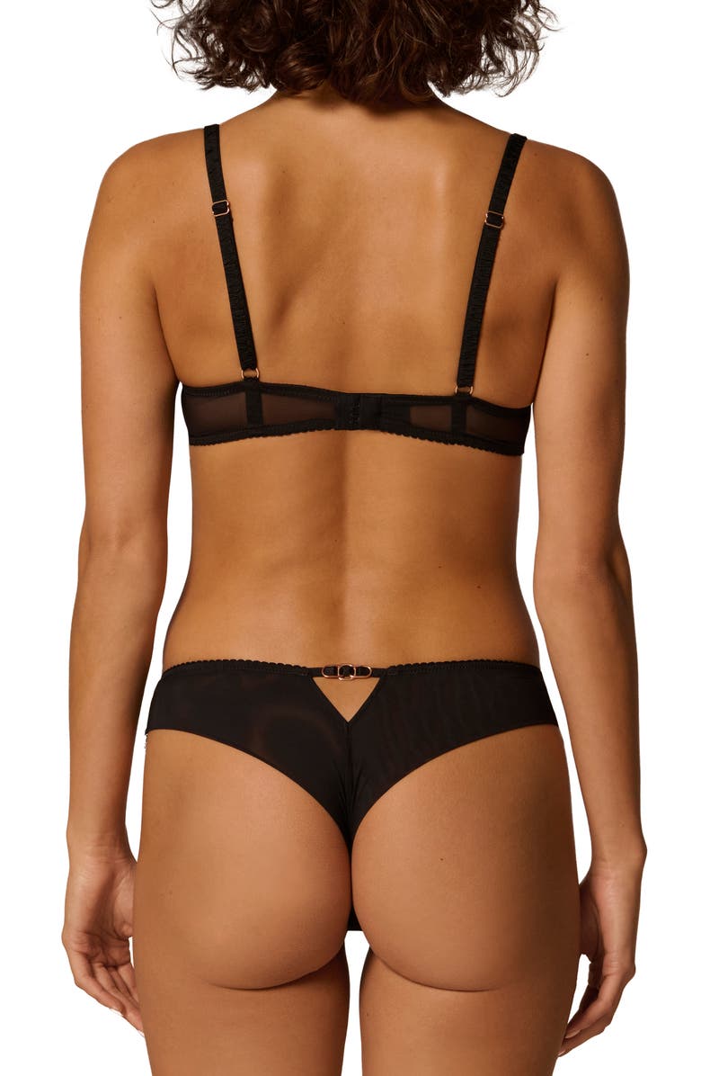 Simone Perele Idole Underwire Lace Demi Bra, Alternate, color, Black