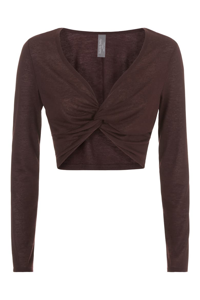 Arc Knot Cropped Top, Alternate, color, BLACK CHERRY