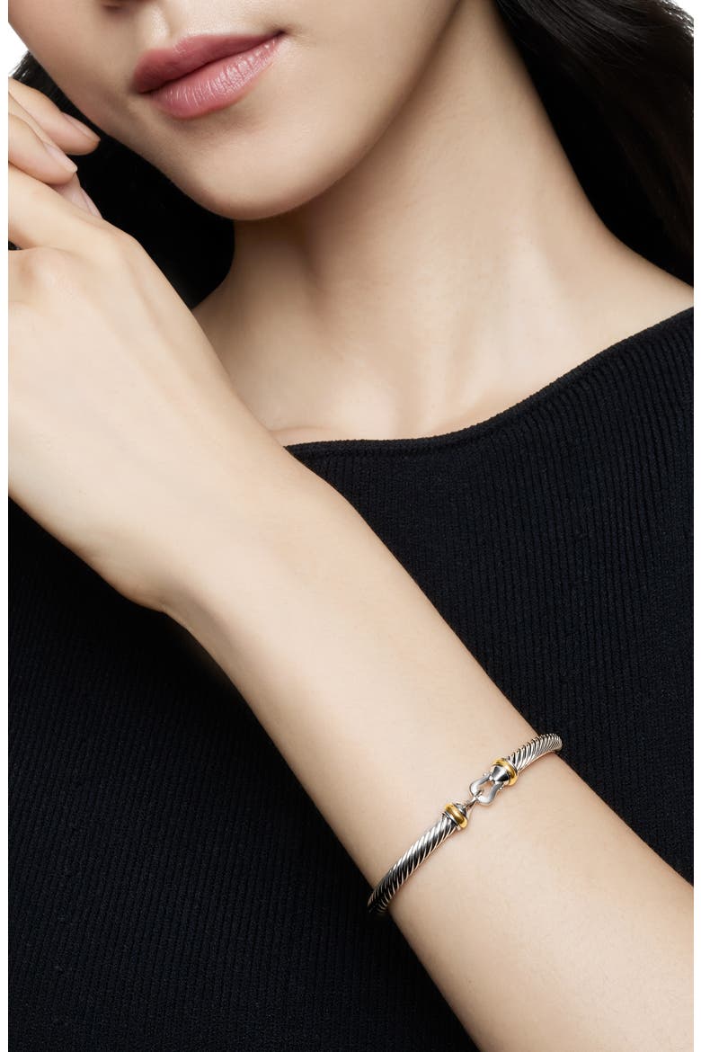 Cable Classic Buckle Bracelet with 18K Gold, 5mm, Alternate, color, TWO TONE