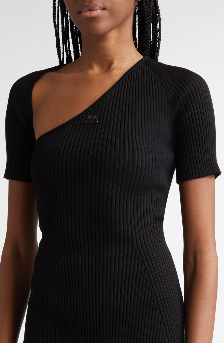 Courrèges Slash Rib Sweater Dress, Alternate, color,