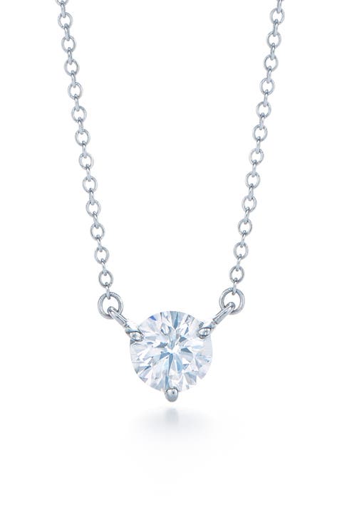 Round Diamond Solitaire Pendant Necklace