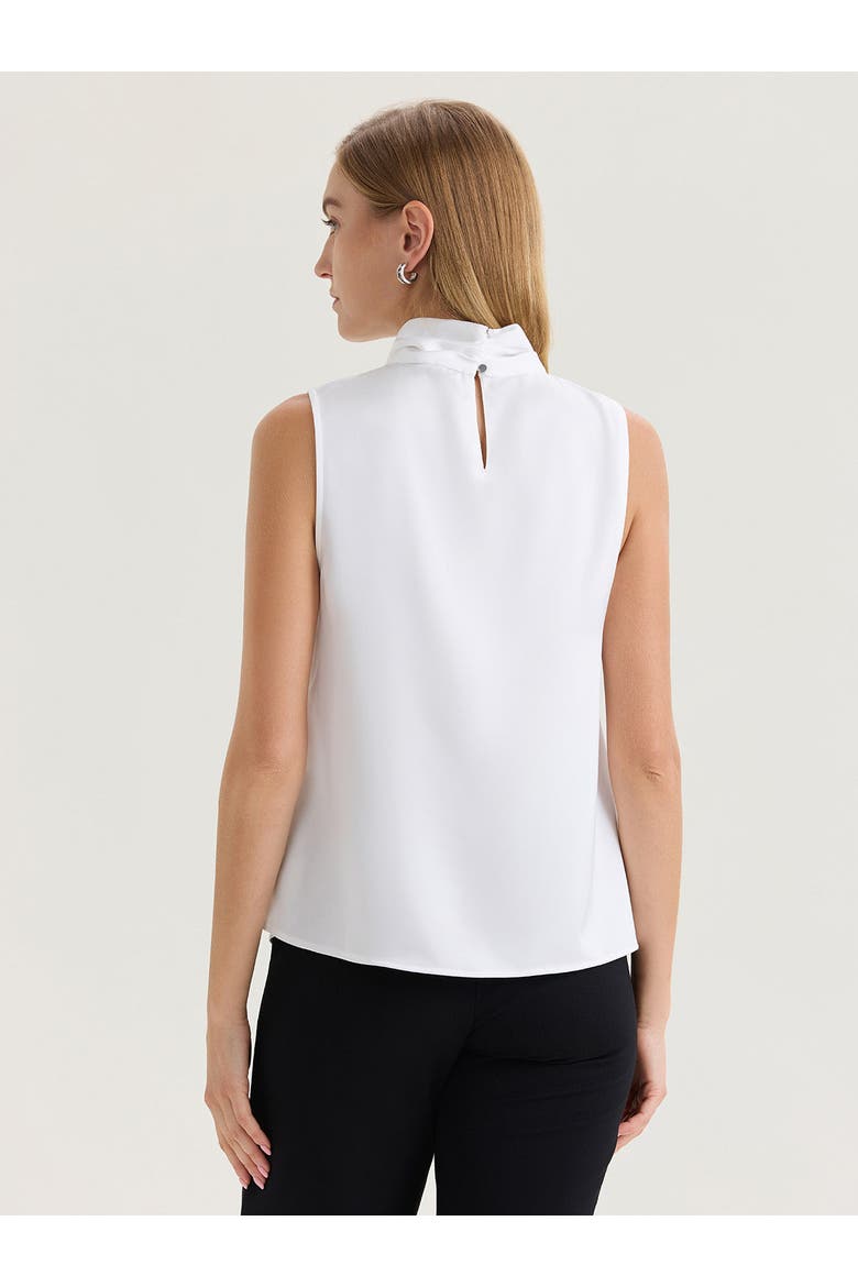 Short Tie-Neck Sleeveless Blouse, Alternate, color, White
