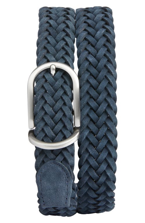 Nordstrom Sterling Braided Suede Belt In Blue