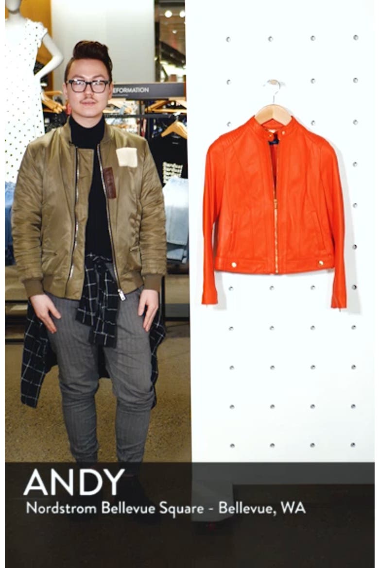 Cole Haan Leather Moto Jacket video