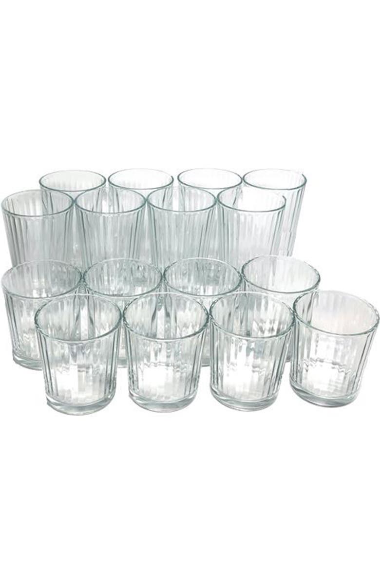 Gibson Home 16pc Home Moonstone Glass Double Old Fashion and Tumbler Set, Main, color, Clear
