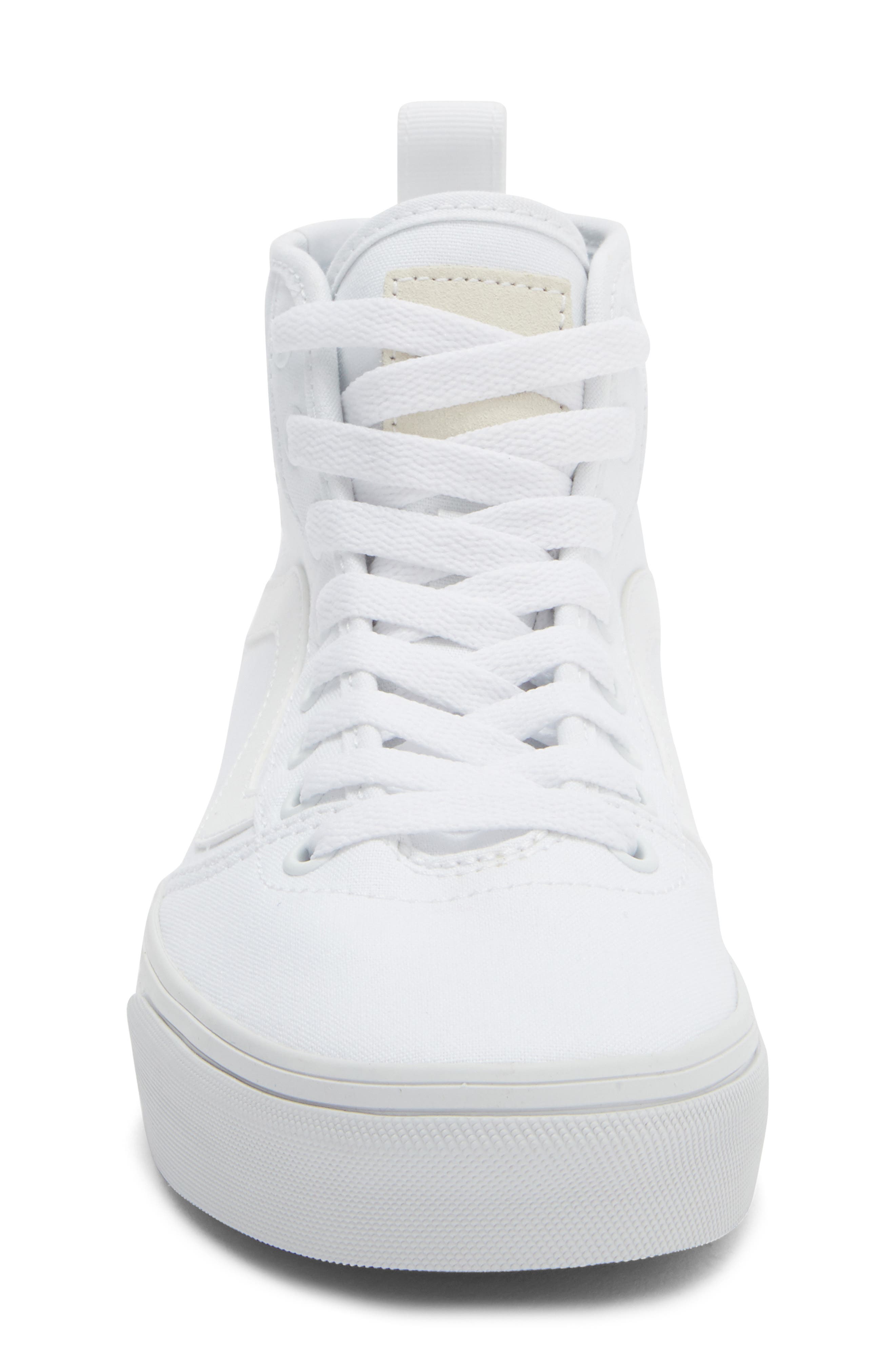 Vans Ashwood High Top Sneaker, Alternate, color, Canvas White/White