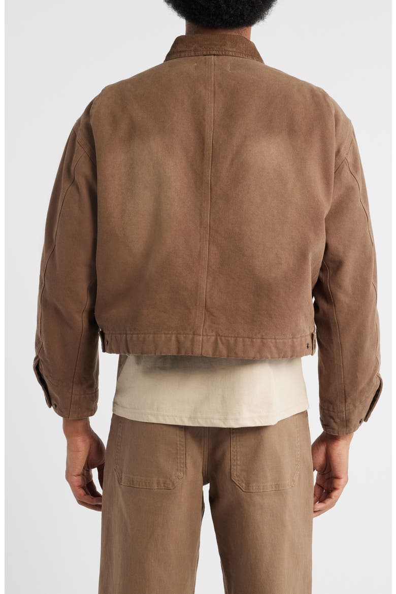 Wordmark Cotton Canvas Work Jacket, Alternate, color, BROWN