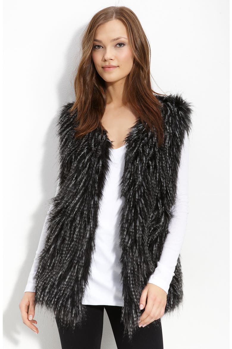 'Shaggy' Faux Fur Vest, Main, color, SHAGGY BLACK