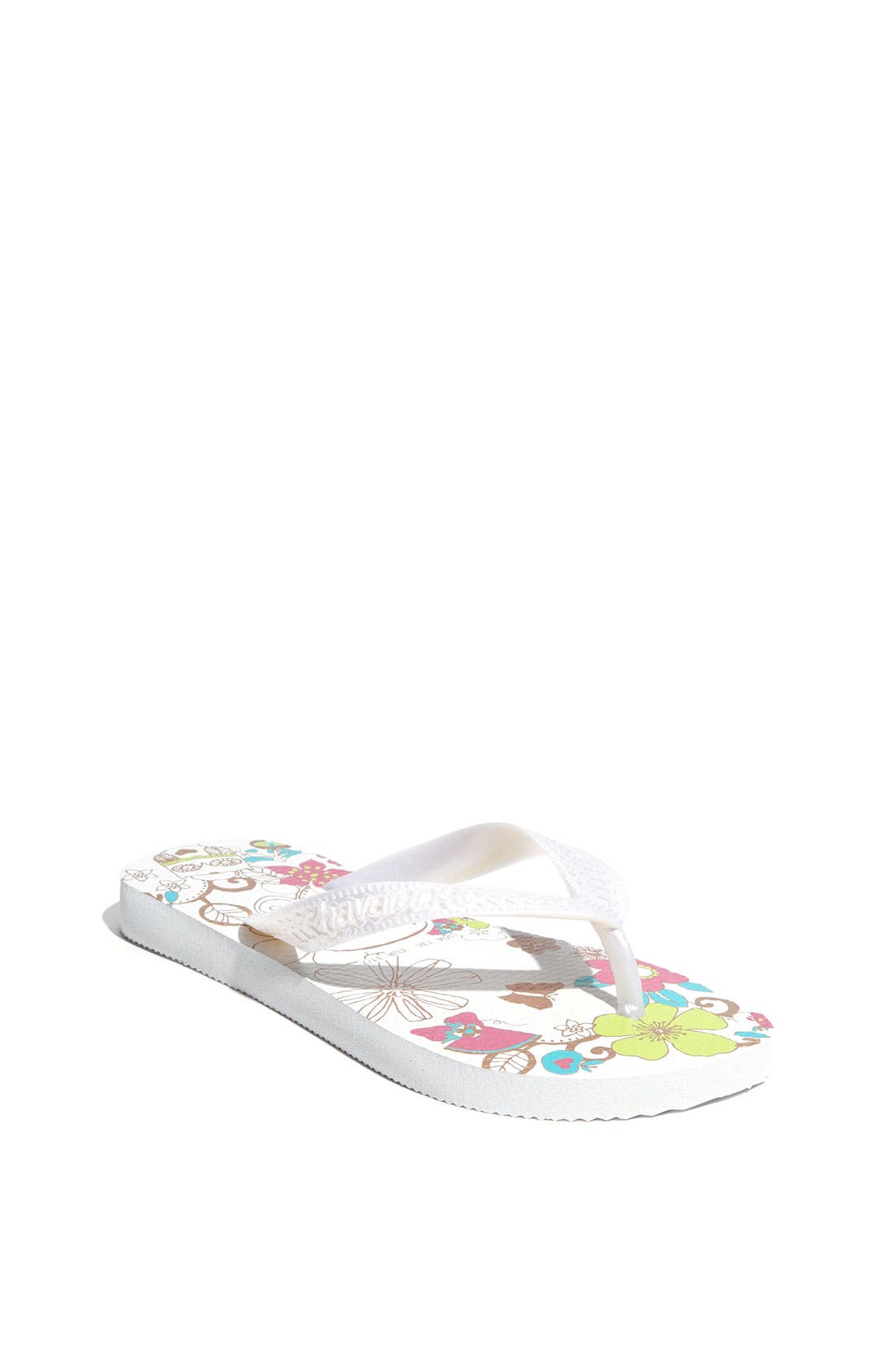 Kids' Flores Flip Flop, Main, color, WHITE FLOWER MULTI