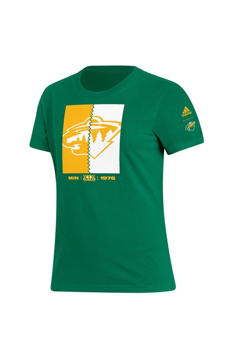 adidas Women's adidas Kelly Green Minnesota Wild Reverse Retro 2.0 Playmaker T-Shirt, Alternate, color,