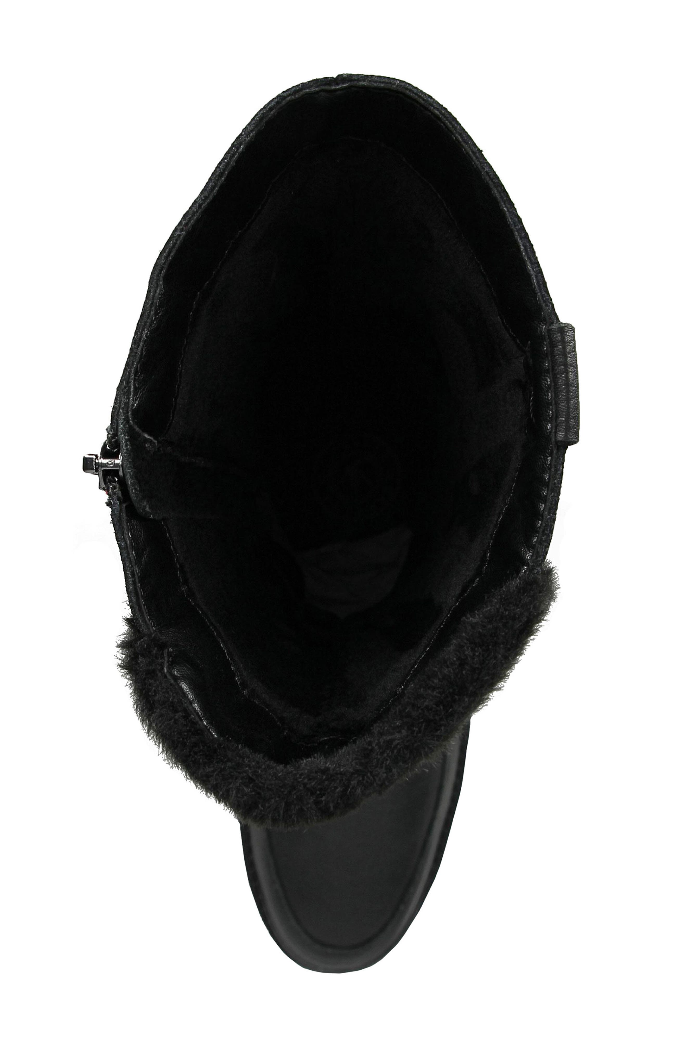Santana Canada Leather Faux Fur Boot, Alternate, color, Black