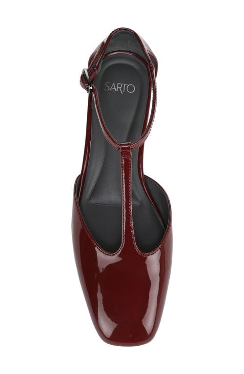 Sarto By Franco Sarto Delmira T-strap Flat In Burgundy