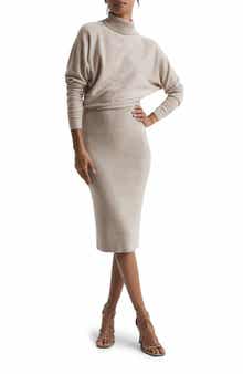 Reiss Fallon Long Sleeve Turtleneck Sweater Dress
