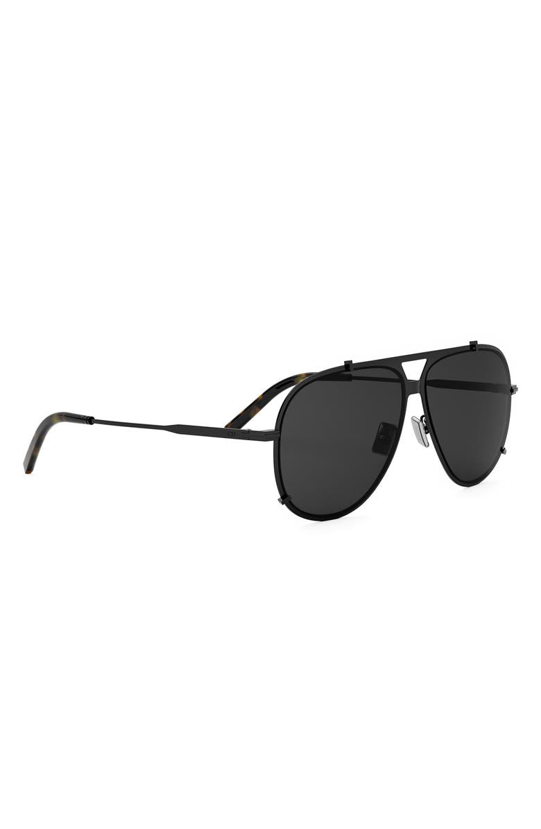 DIOR 'DiorBlackSuit A3U 59mm Pilot Sunglasses, Alternate, color, Shiny Black / Smoke