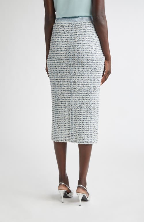 St John St. John Sequin Metallic Eyelash Knit Skirt In Blue