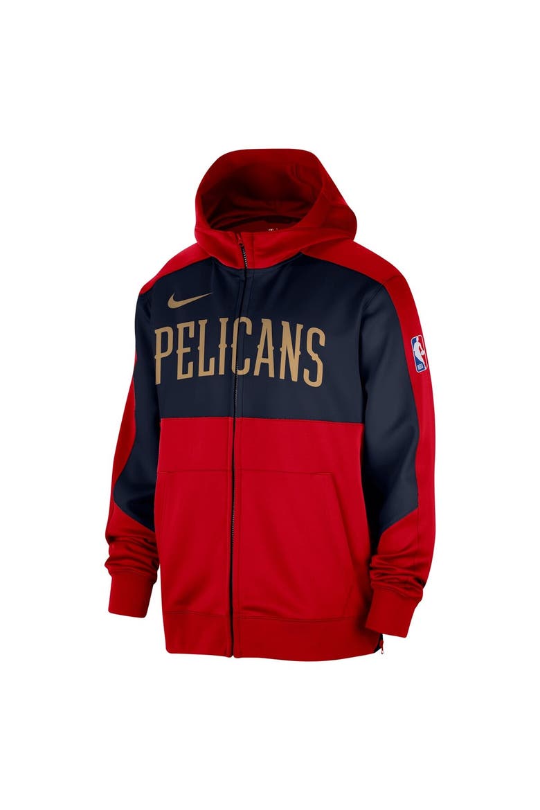 Men's Nike Red New Orleans Pelicans Authentic On-Court Showtime Performance Full-Zip Hoodie, Alternate, color, Red