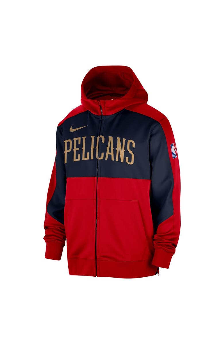 Nike Men's Nike Red New Orleans Pelicans Authentic On-Court Showtime Performance Full-Zip Hoodie, Alternate, color, Red
