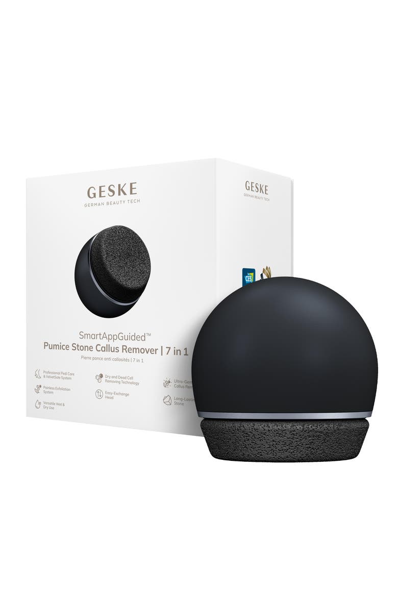 GESKE SmartAppGuided Pumice Stone Callus Remover | 7 in 1, Main, color, Black