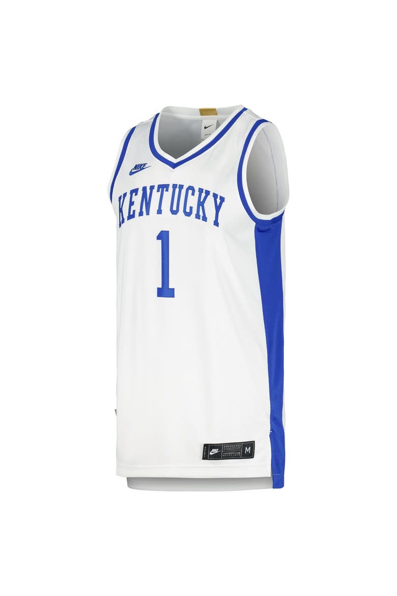 Men's Nike White #1 Kentucky Wildcats Limited Retro Jersey, Alternate, color, White