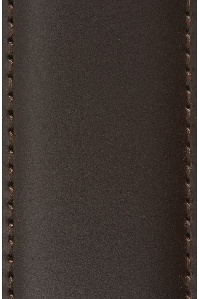 Double Gancio Calfskin Leather Belt, Alternate, color, HICKORY NERO