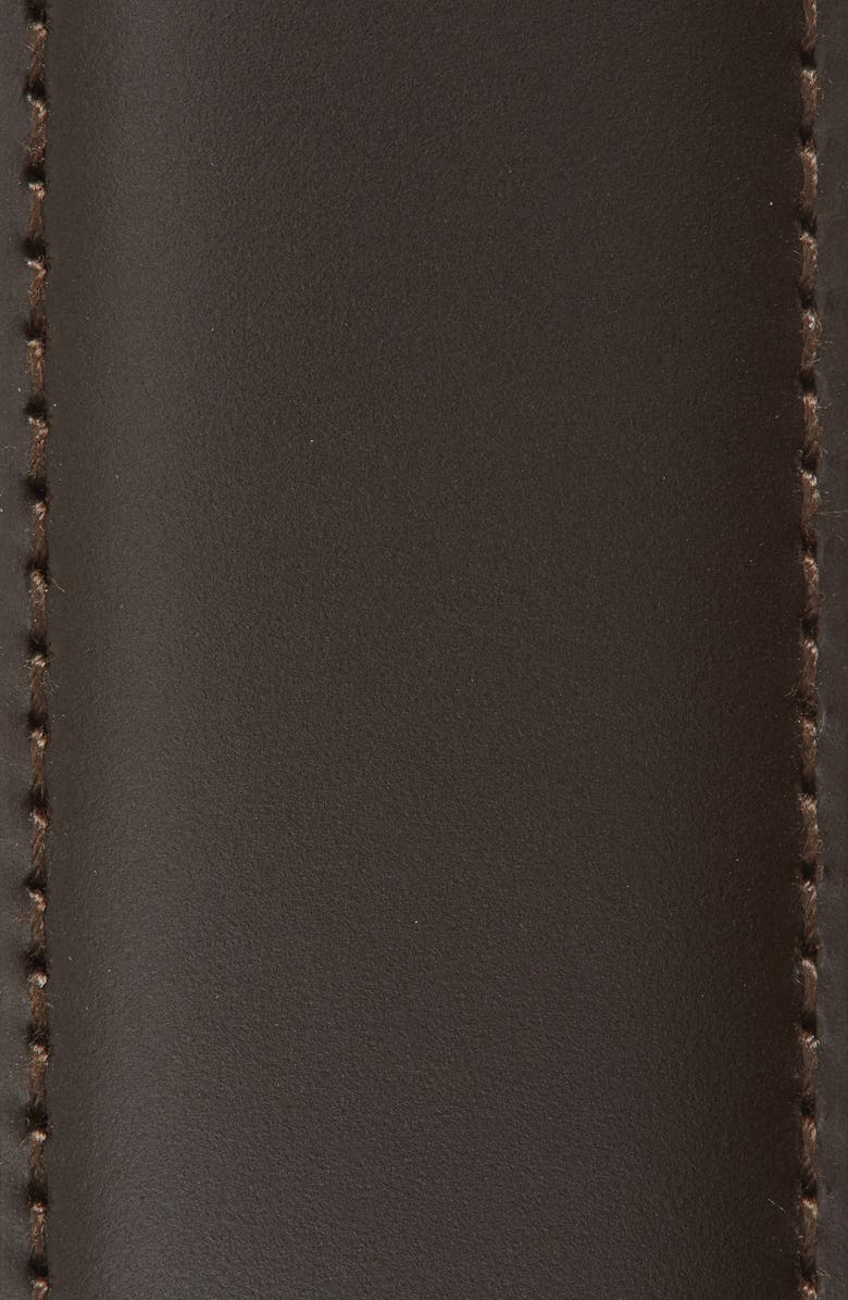 FERRAGAMO Double Gancio Calfskin Leather Belt, Alternate, color, Hickory Nero