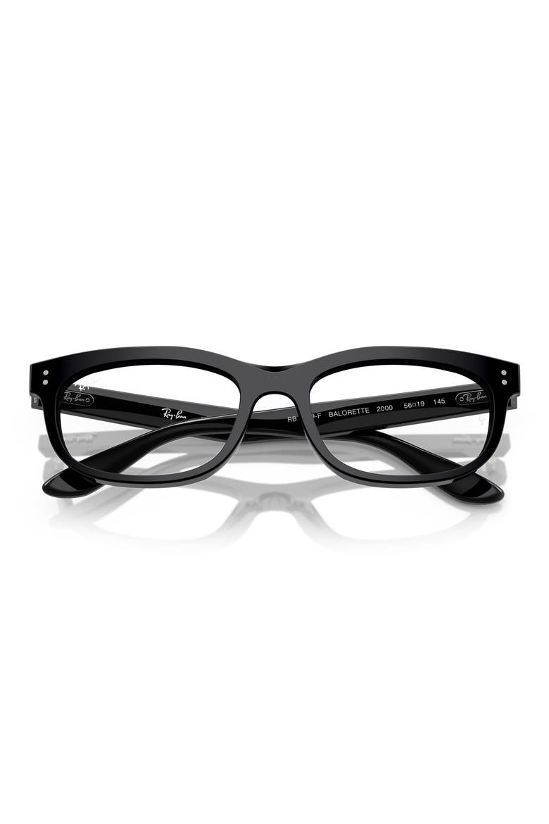 54mm Rectangular Pillow Optical Glasses, Alternate, color, BLACK