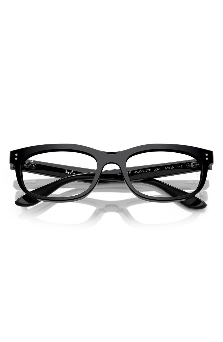 Ray-Ban 54mm Rectangular Pillow Optical Glasses, Alternate, color, Black