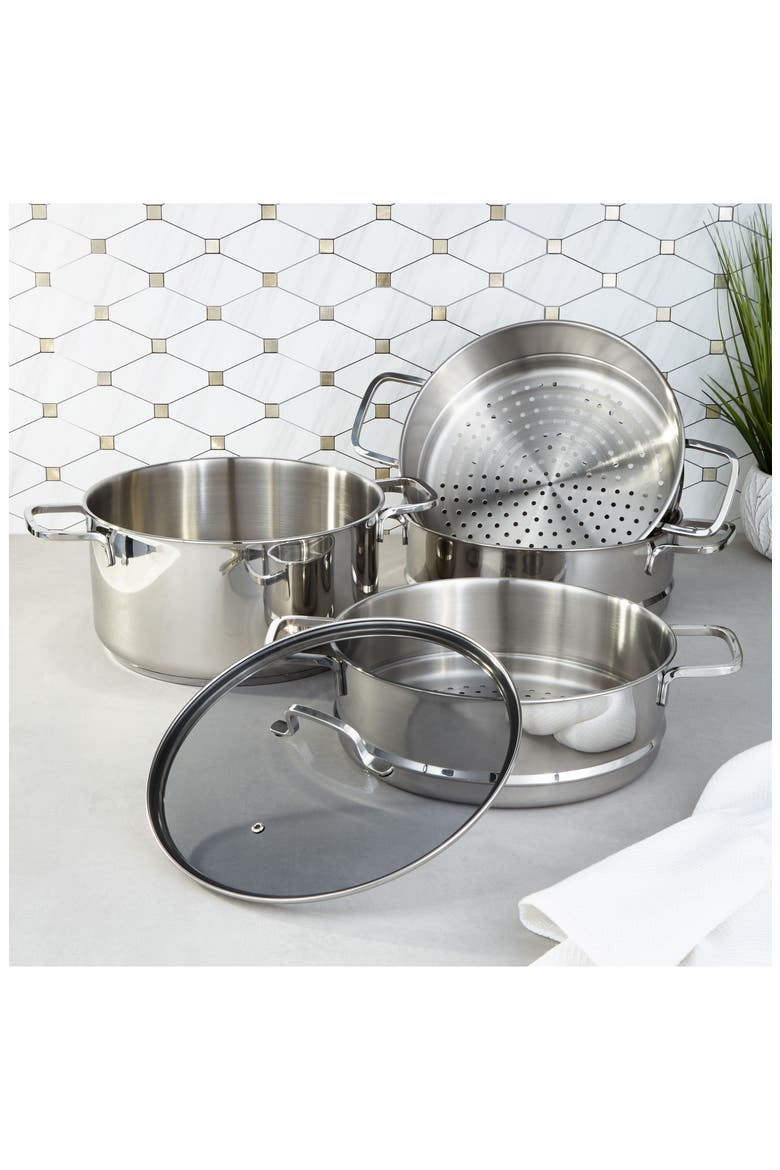 DiNA Helix 5-Piece Steamer Set, Alternate, color, SILVER