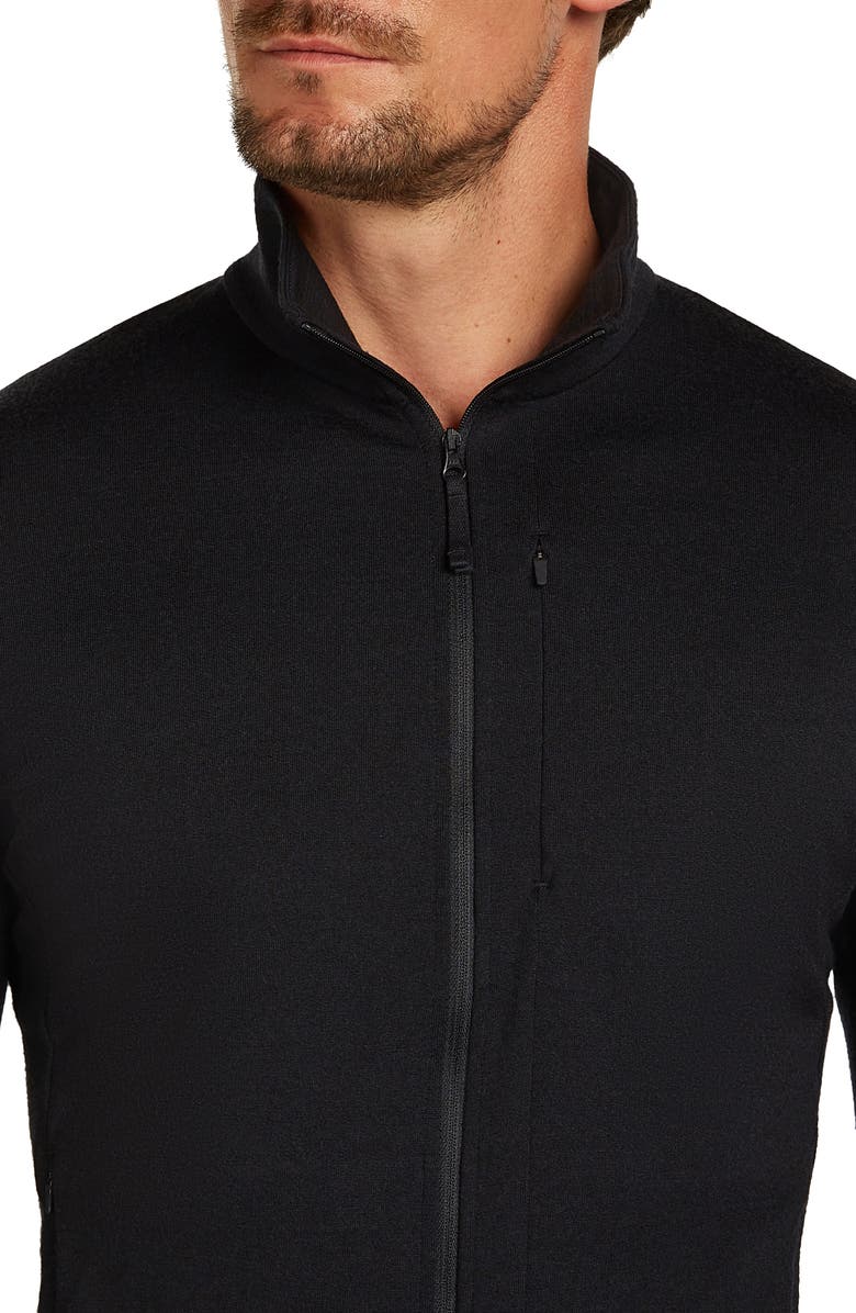Icebreaker Men's Merino 260 Quantum Long Sleeve Zip Jacket, Alternate, color, Black