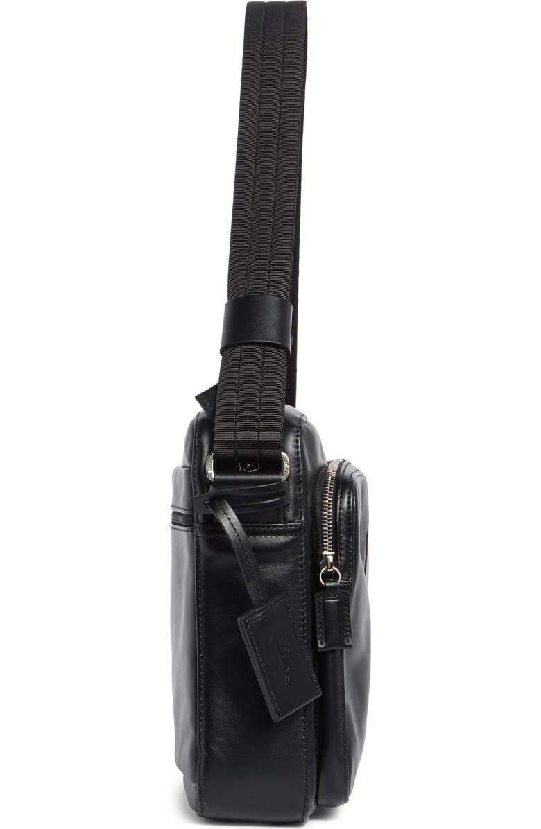 Longchamp Baxi Leather Messenger Bag, Alternate, color, Black