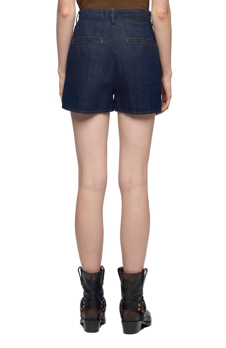 7 For All Mankind High Waist Cotton & Linen Denim Trouser Shorts, Alternate, color, 