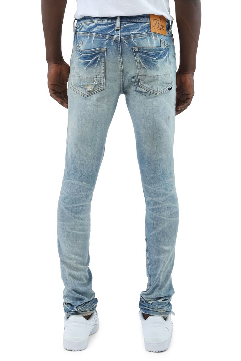 Zoom Skinny Fit Stretch Rip & Repair Jeans, Alternate, color, LIGHT INDIGO