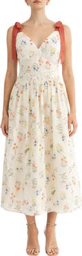 Arose Studio Selah Tie Strap Midi Dress