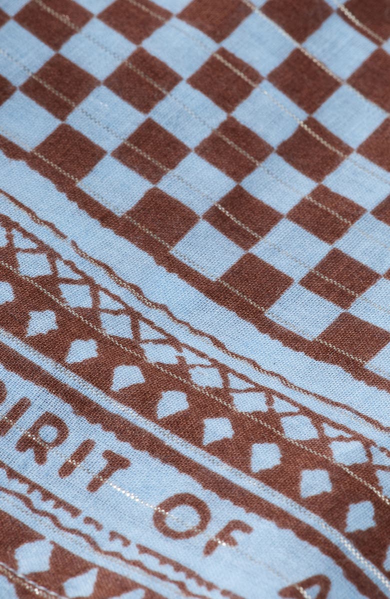 Scotch & Soda High Waist Stripe Cotton Blend Drawstring Shorts, Alternate, color, 