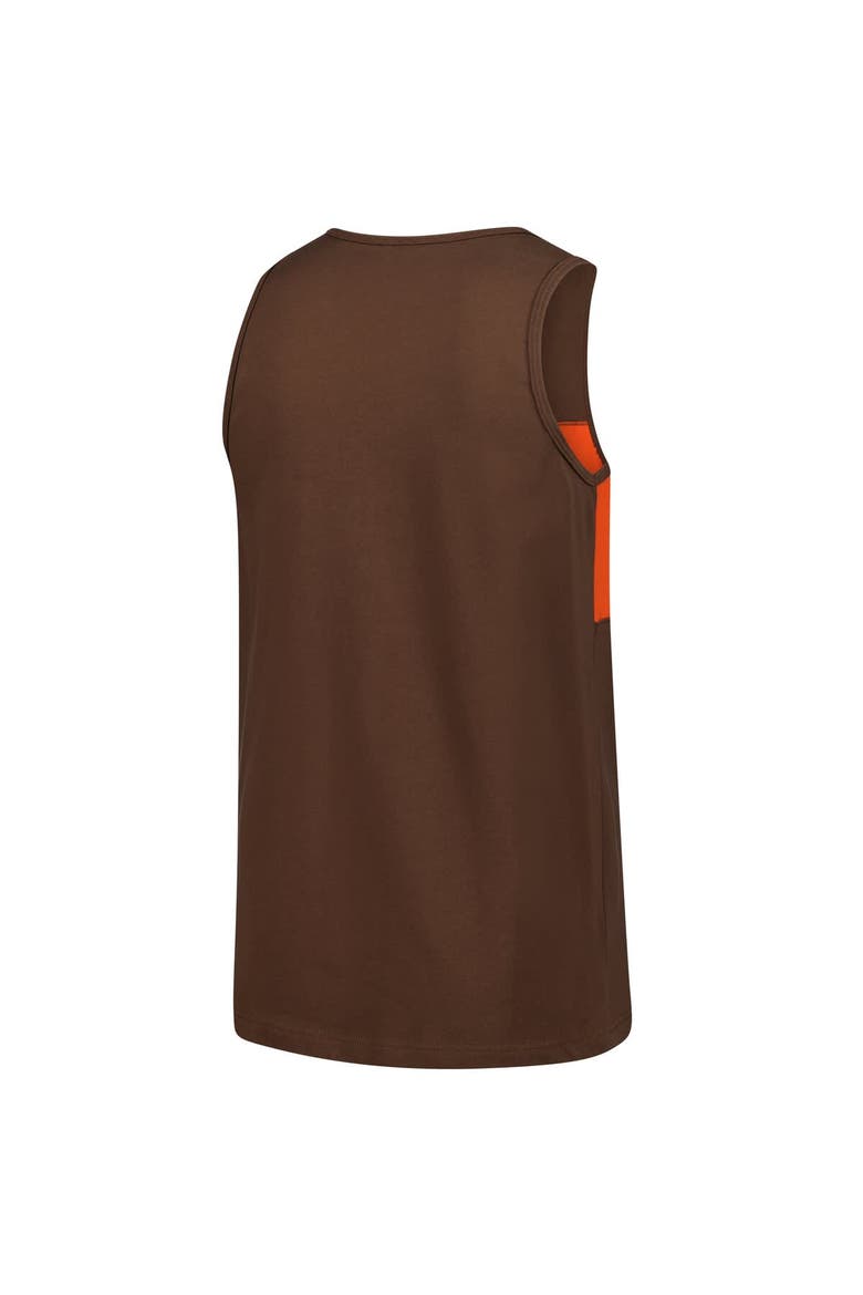 Men's Mitchell & Ness Brown Cleveland Browns Retro Colorblock Tank Top, Alternate, color, Brown