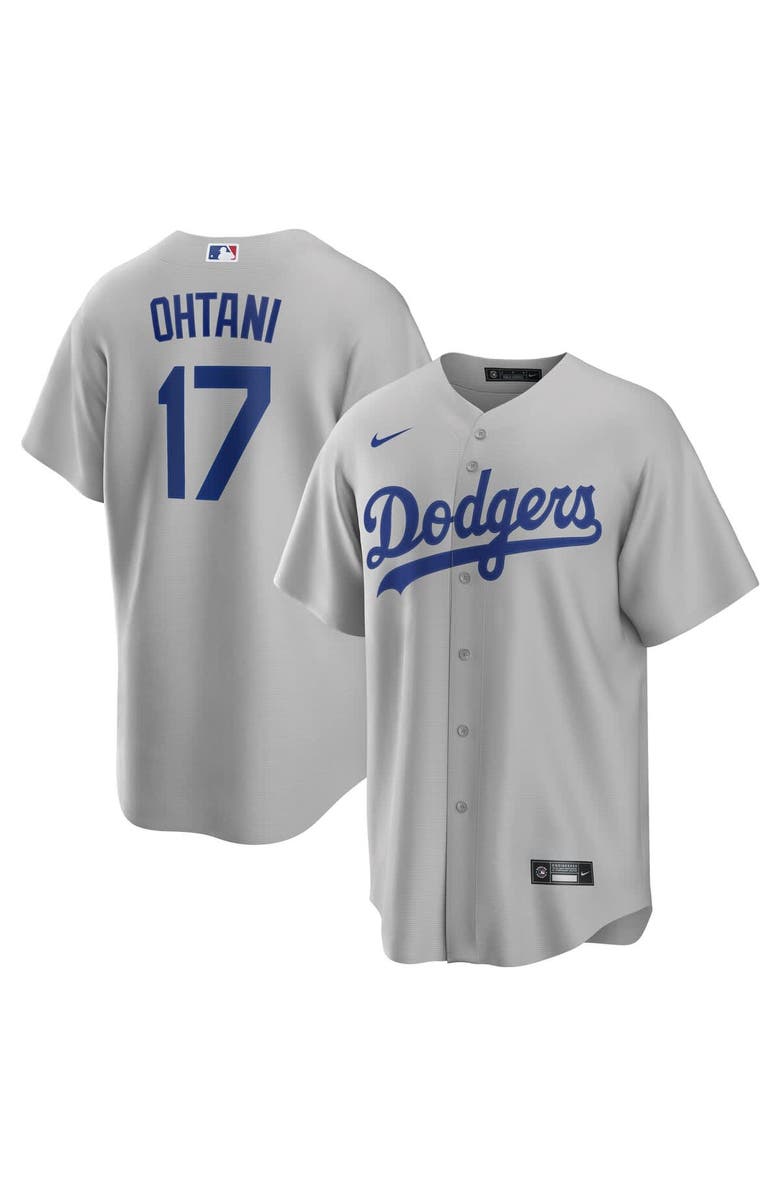 Nike Men's Nike Shohei Ohtani Gray Los Angeles Dodgers Alternate Road Replica Jersey, Alternate, color, 