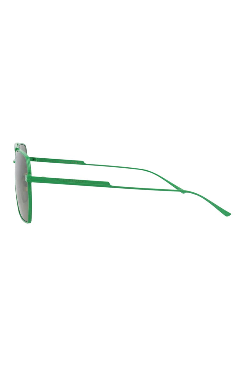 60mm Geometric Aviator Sunglasses, Alternate, color, GREEN GREEN GREEN