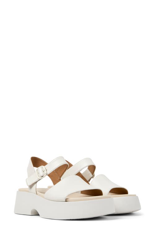 Camper Tasha Platform Sandal In White Natural