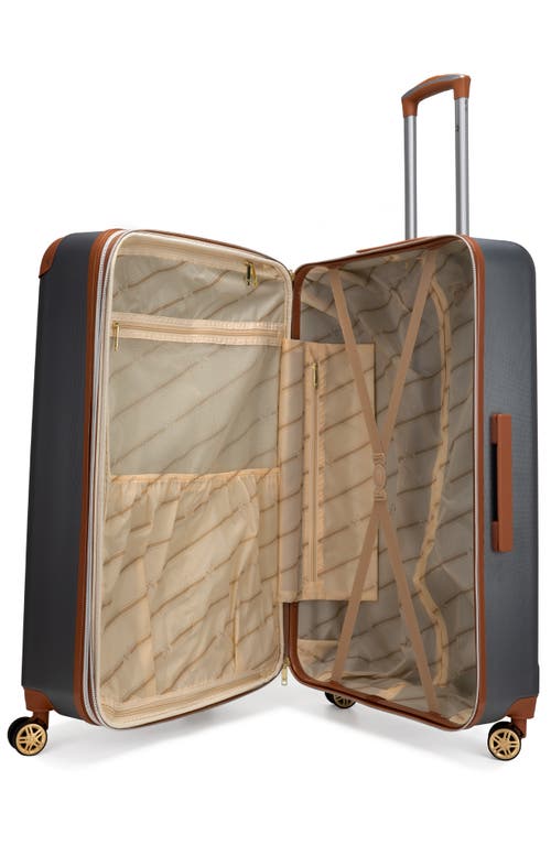 19v69 Italia Vintage 3 Piece Expandable Spinner Luggage Set In Gray