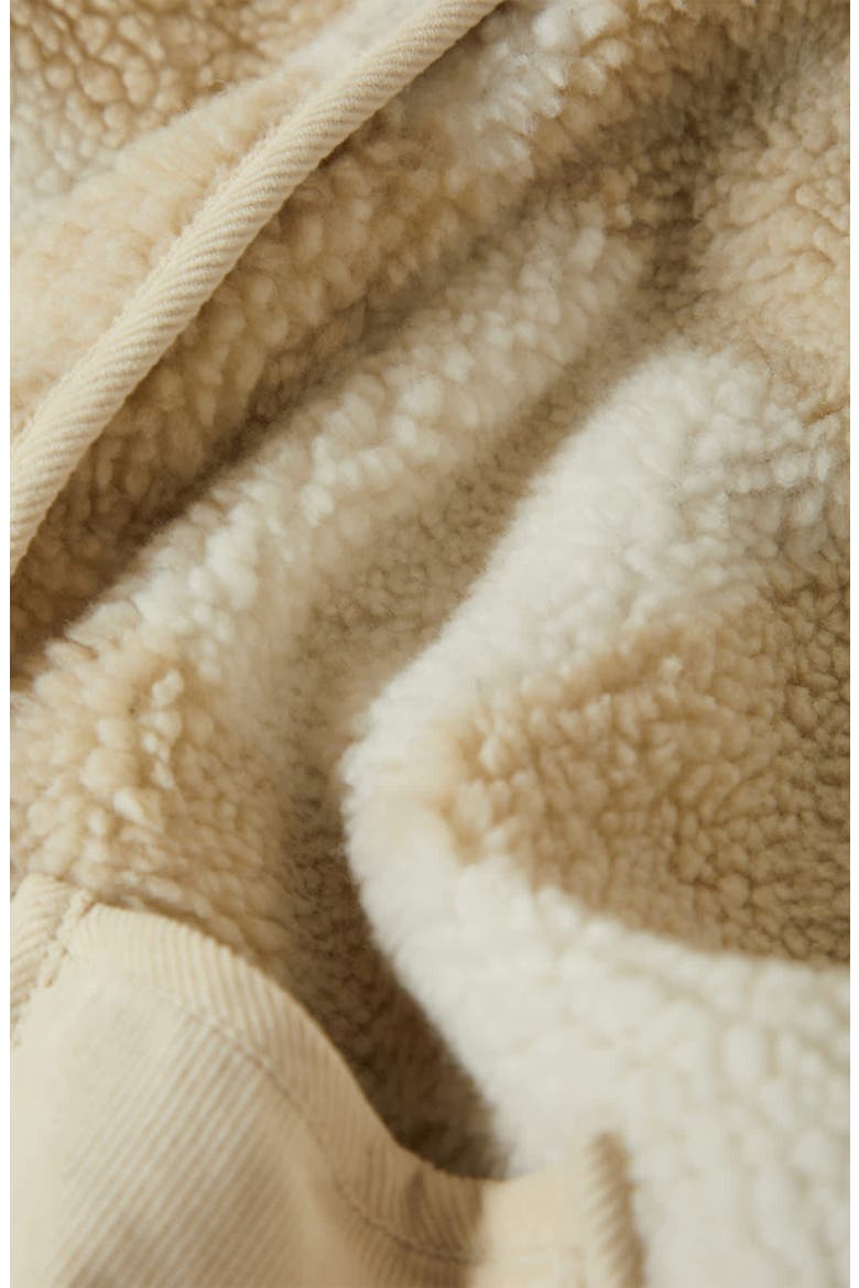 Delilah Plaid High Pile Fleece Jacket, Alternate, color, WHITE NATURAL FINISH LINE CHEC