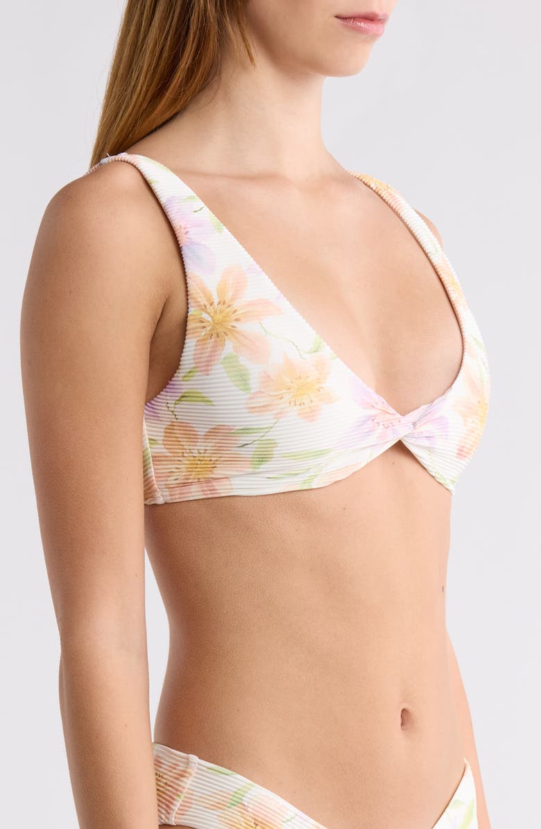 Billabong Day Driftin' Twist Bikini Top, Alternate, color, White Multi