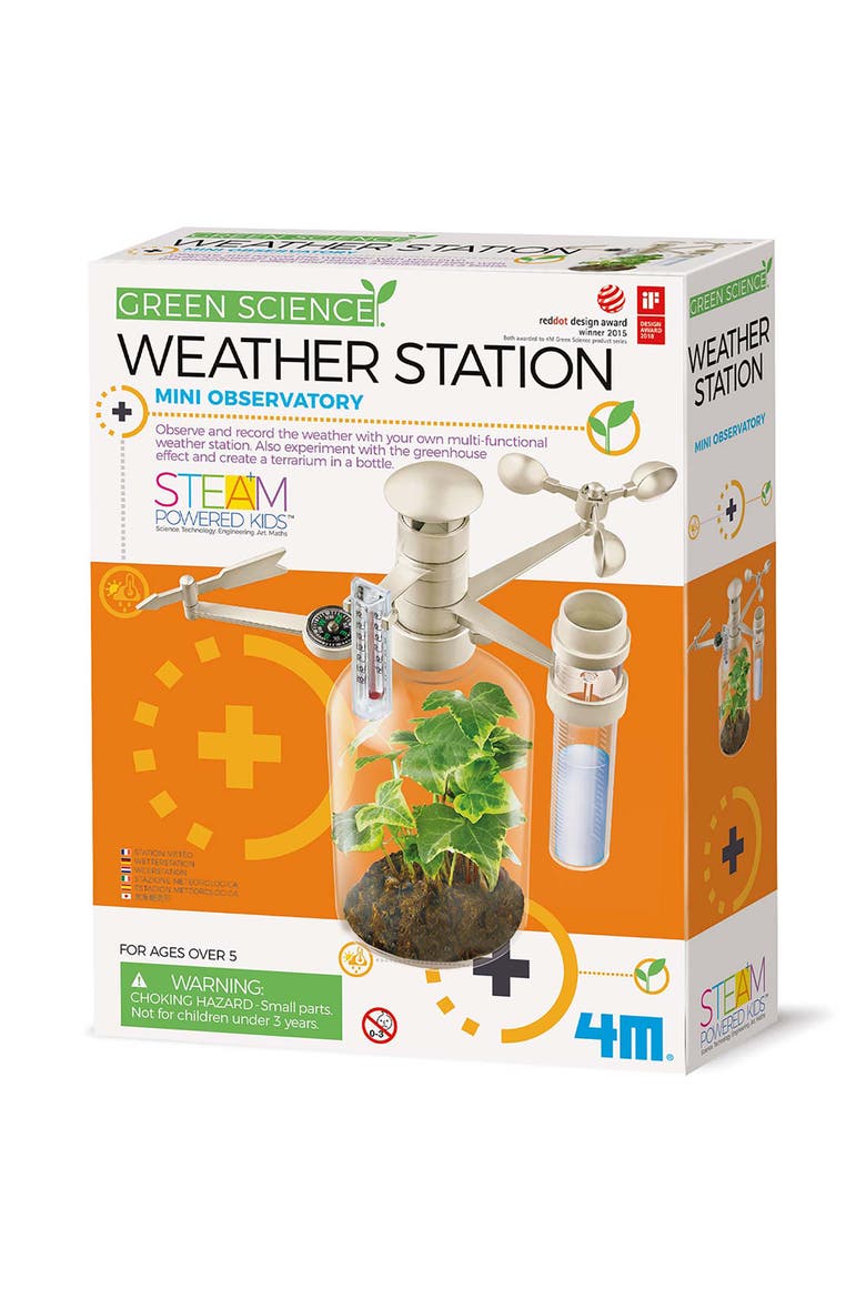 Green Science Weather Station, DIY Mini Observatory Kit, Kids 5+, Main, color, Multicolored