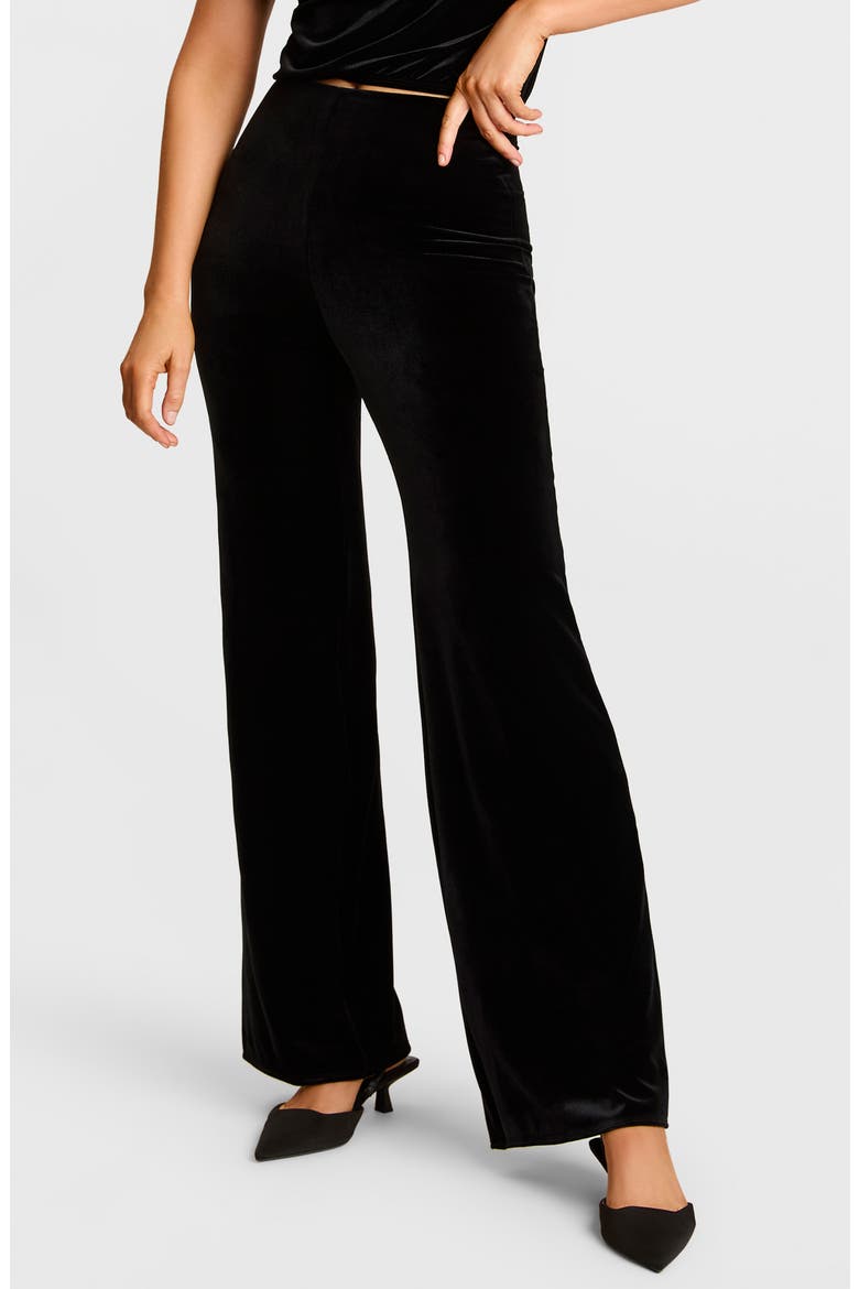 Velvet Wide Leg Pants, Main, color, BLACK