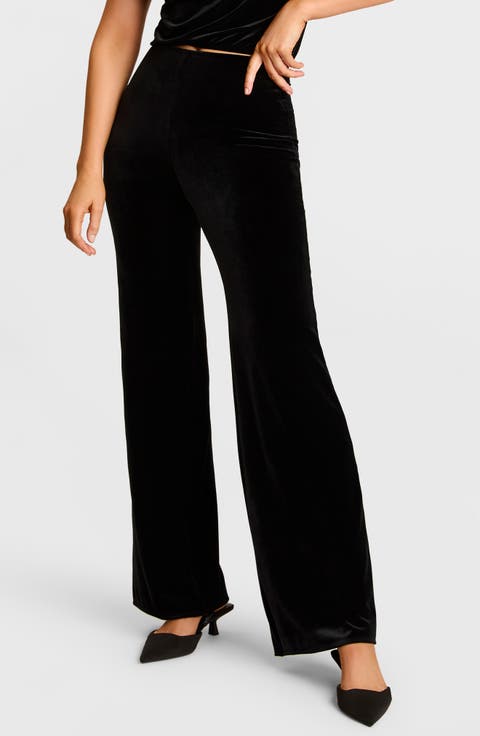 Velvet Wide Leg Pants