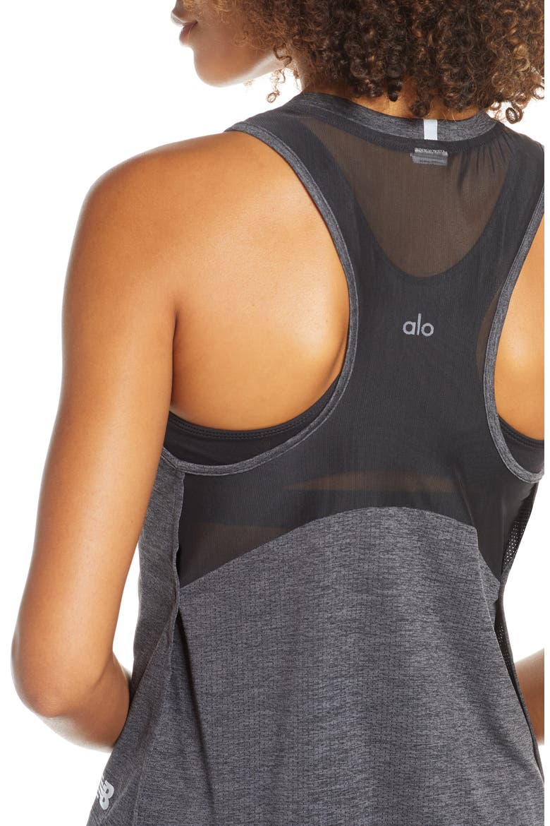 Impact Run Mesh Tank, Alternate, color, BLACK HEATHER