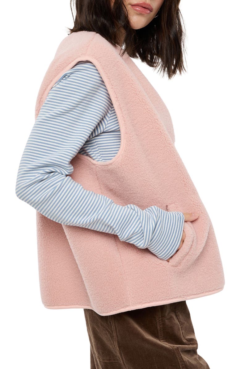WISHLIST Faux Shearling Vest, Alternate, color, Pink
