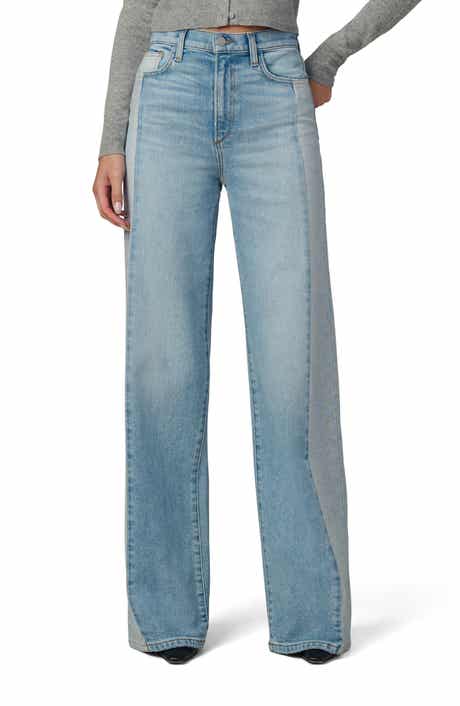 The Mia Pieced Two-Tone High Waist Wide Leg Jeans
